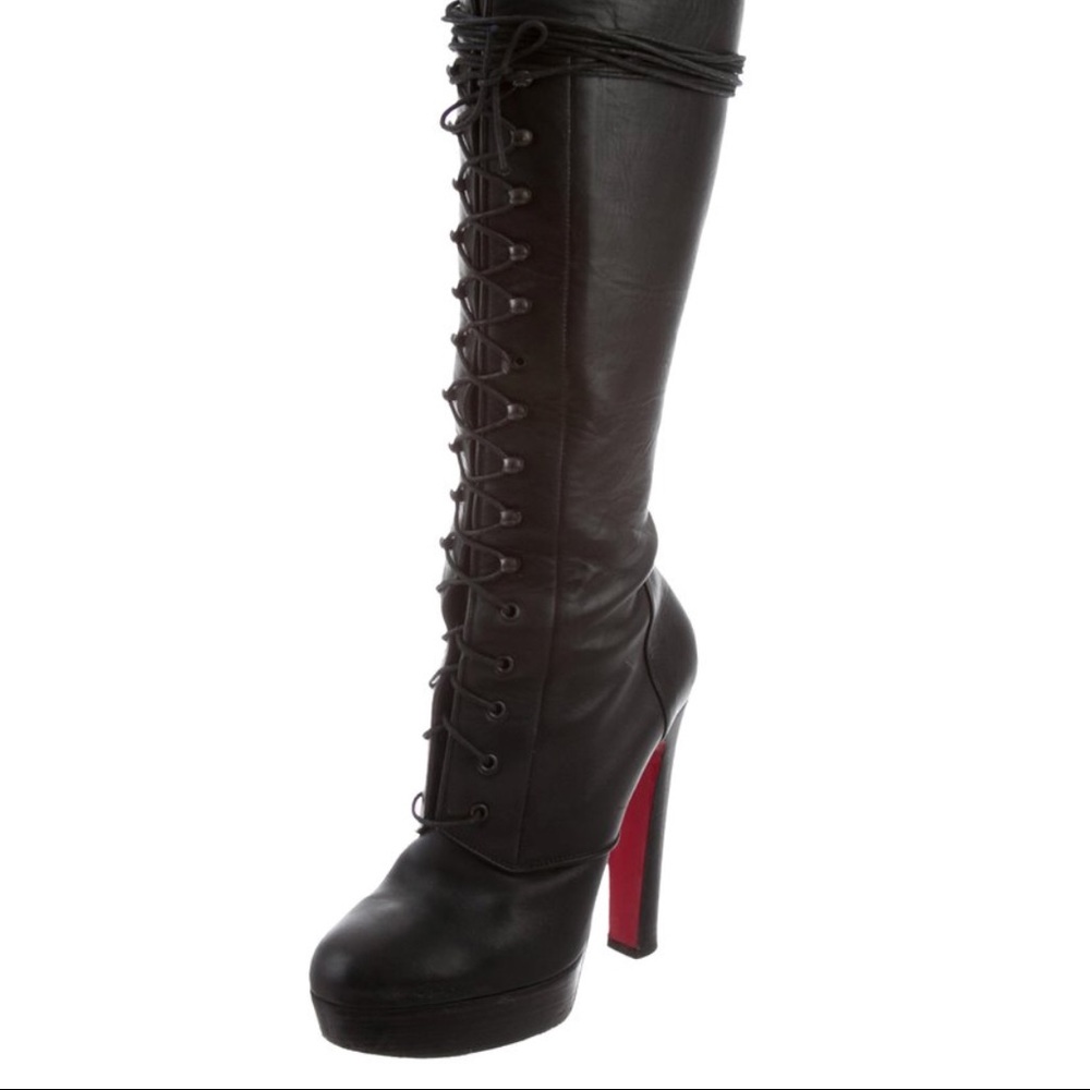 Christian Louboutin lace up leather boots